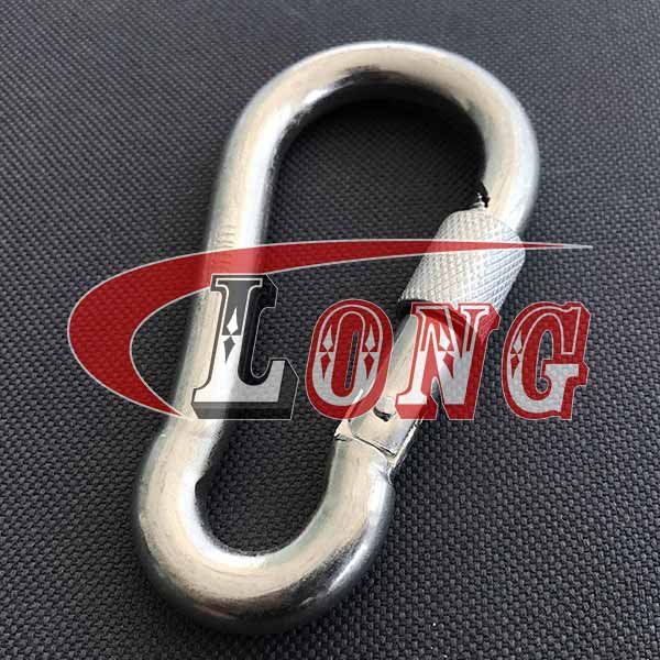 Carbine Snap Hook with Safety Screw,Zinc Plated