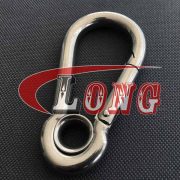 China Stainless steel Carbine snap Hook with Eyelet (2)