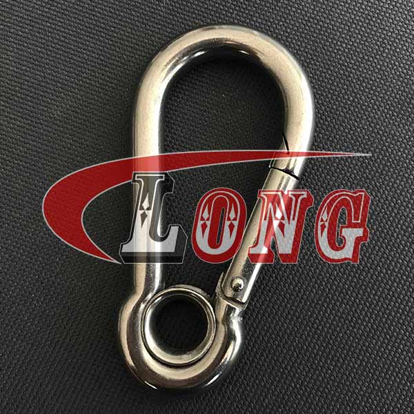 China Stainless steel Carbine snap Hook with Eyelet Supply