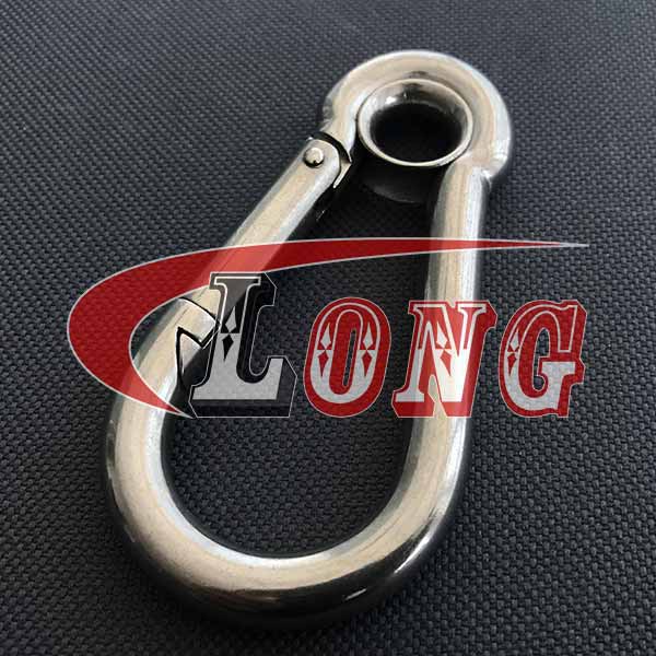 Stainless steel Carbine snap Hook with Eyelet