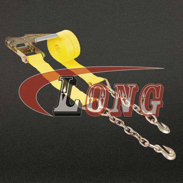 China 4″ Ratchet Strap w Chain Extensions