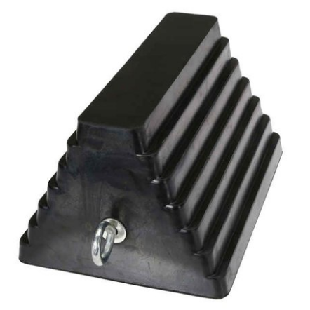 Rubber Double-Sided Wheel Chock with Eye Bolt