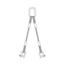 wire rope sling two leg shackle