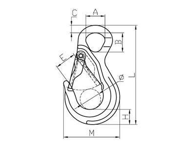 Crochet à œillet de type français G100 avec loquet forgé-Chine LG™