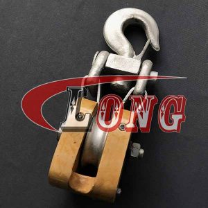 Wooden Shell Snatch Block With Self-Locking Hook-China LG™